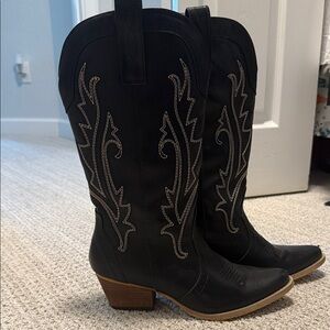 Black Western Leather Boots